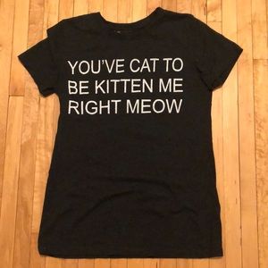 Dark Gray cat T-shirt